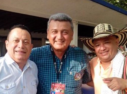 Faustino de la Ossa (centro) con Roberto Calderón (izquierda) y Wilfredo Rosales (iderecha) en el Festival Vallenato 
