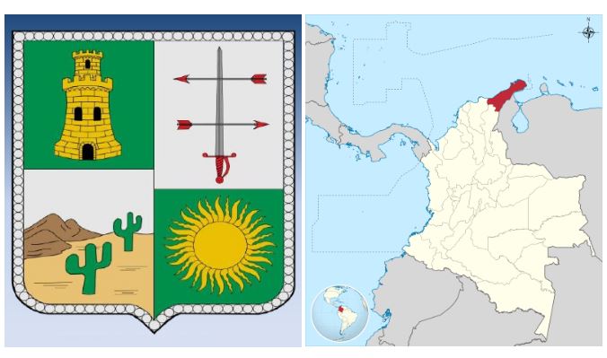 Escudo oficial del departamento de la Guajira-Colombia 
