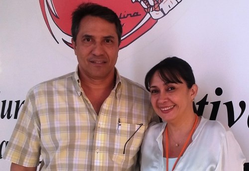 El presidente de la Fundación del Festival, Rodolfo Molina, y la alcaldesa de La Paz, Andrea Ovalle 