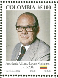 Estampilla de Alfonso López Michelsen. Año 2008. 