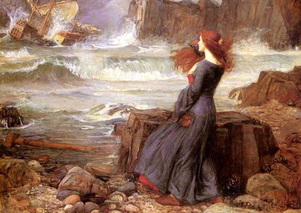 Miranda (La tempestad, de William Shakespear) por John William Waterhouse