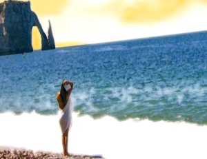 Ilustración de la portada de "Ella soñaba con el mar"