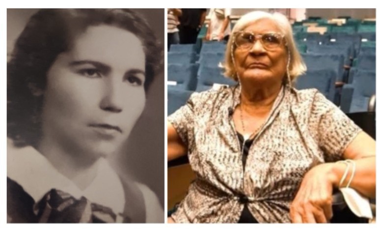 Las docentes Elia Jiménez Medina y María Gelsomina Santander Guzmán, y su participación en la Marcha del hambre